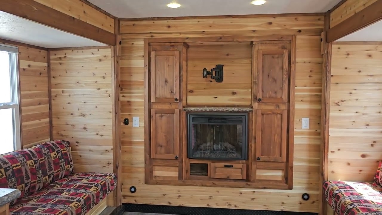 Ice Castle Platinum Plus 8'x24' - Three Slideouts Luxury Ice Fishing House Two Tone Stain