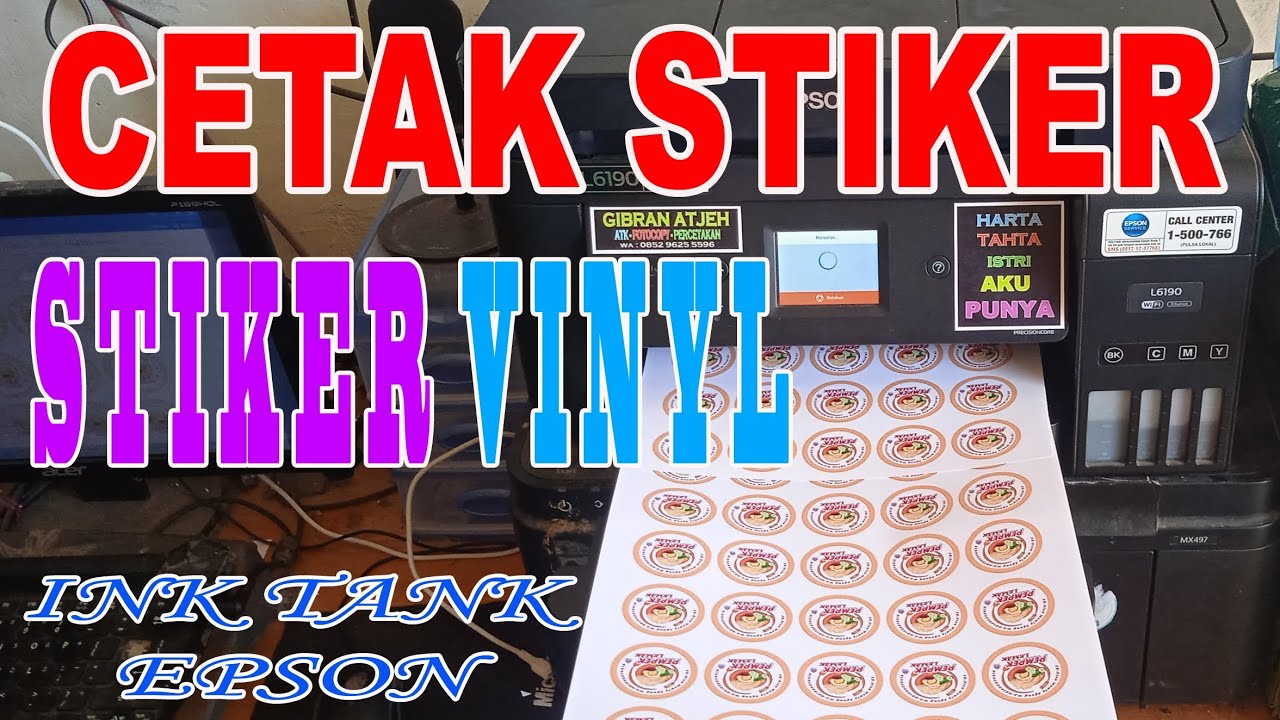 CETAK STIKER VINYL DENGAN PRINTER EPSON INK TANK