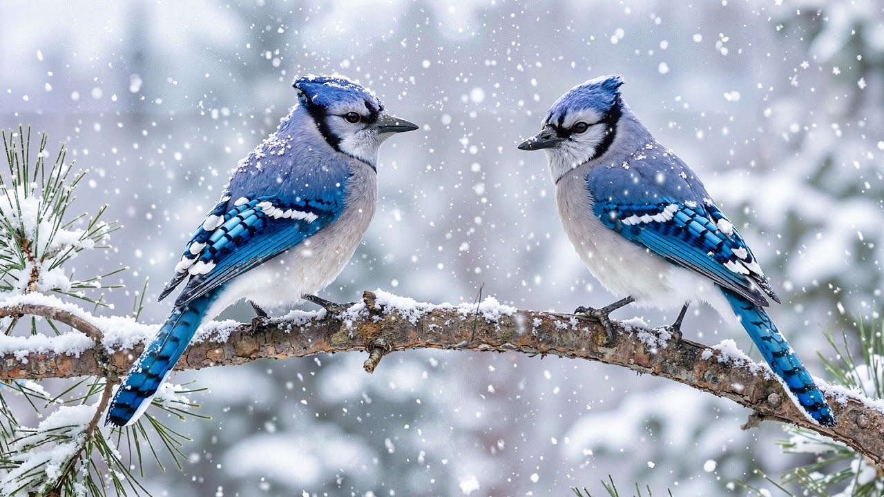 🎹 Snowy Birds Singing with Gentle Piano Music for Stress Relief and Inner Peace ❄️