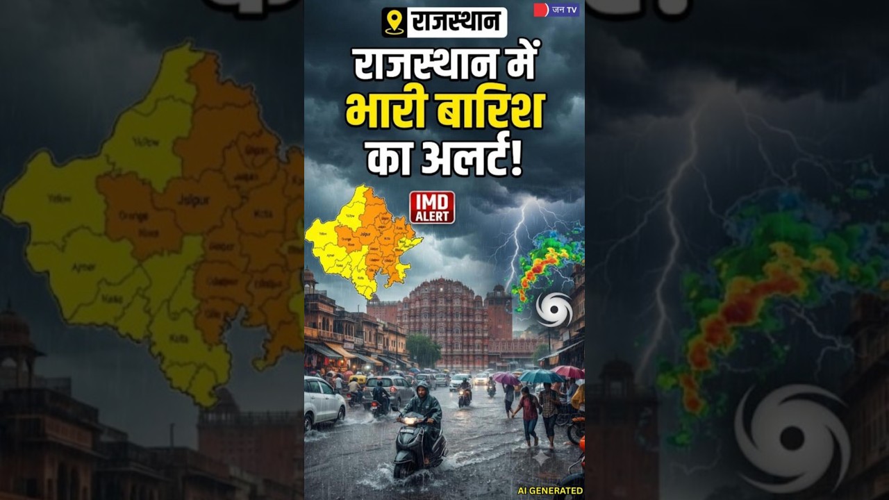 IMD ने कई जिलों में Heavy Rain का Alert जारी, Monsoon ने पकड़ी रफ्तार | Rajasthan Weather Update