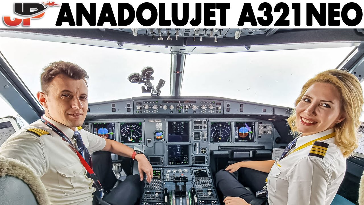 Кабина пилотов Airbus A321neo Anadolujet от Turkish Airlines в Анталью и Париж