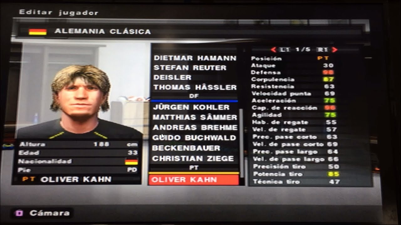 ALEMANIA CL&Aacute;SICA | Nombres Reales Selecciones Cl&aacute;sicas | PARTE1 | PES PS2 | HD