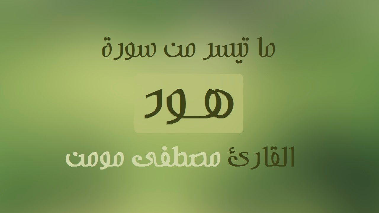 ما تيسر من سورة هود - القارئ مصطفى مومن