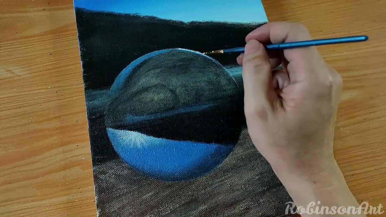 How to Paint easy Crystal Ball landscape in Acrylic Paint✌️❤️
