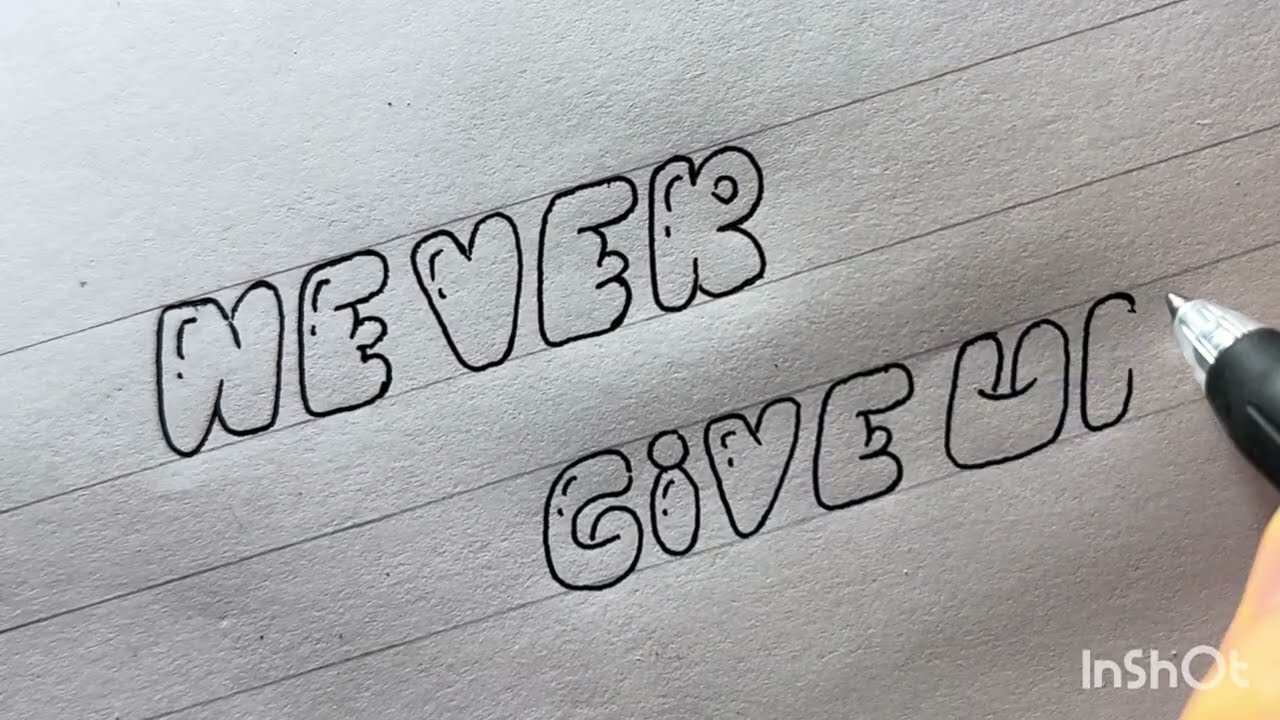 Oddly satisfying calligraphy of (never give up ) quote / calligraphy compilation 