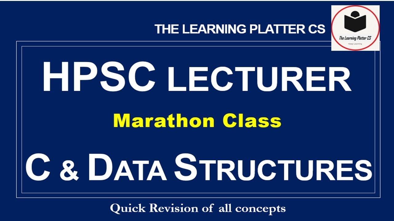 Programming in C | Data Structures | HPSC Lecturer Computer Science | Quick Revision | UGC NET CS