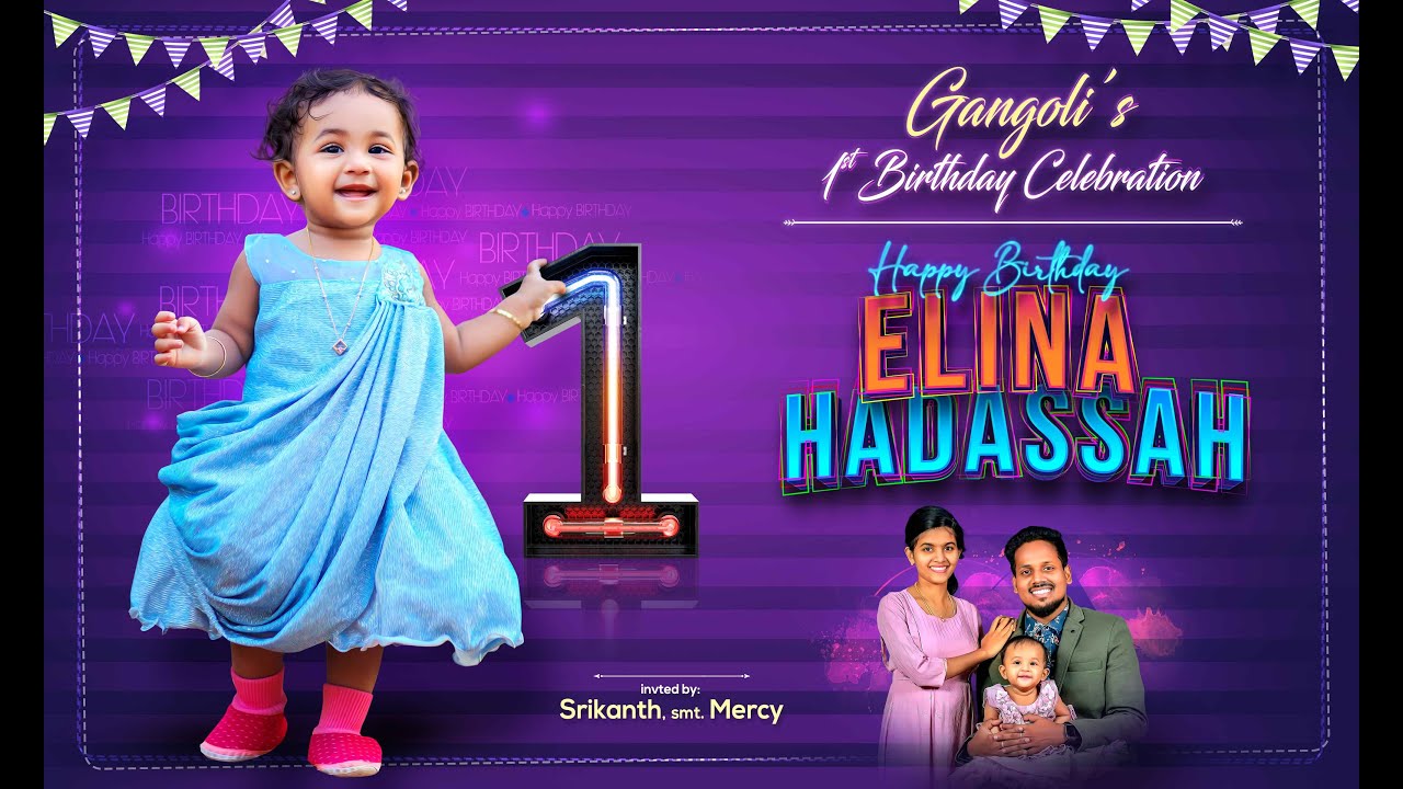 ELINA HADASSAH'S | 1st B'DAY celebration|1st Bday live | SRIKANTH GANGOLI |MERCY GANGOLI |