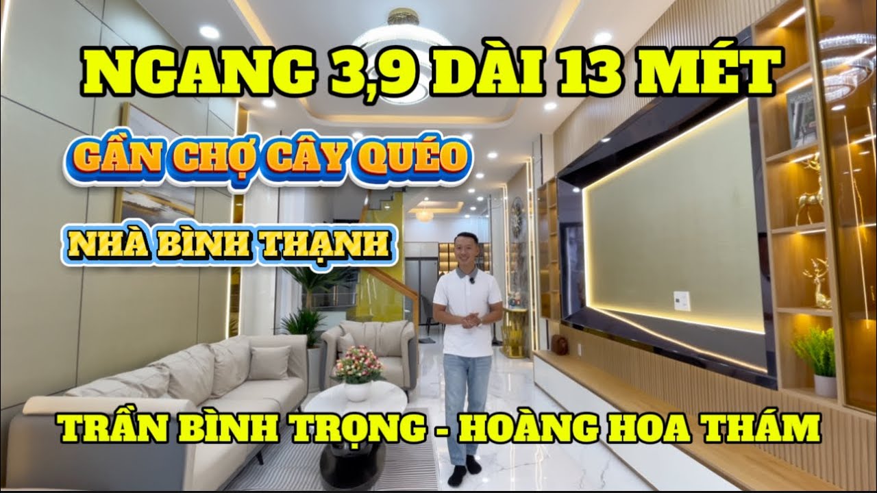 NHÀ ĐẸP QUẬN BÌNH THẠNH , DIỆN TÍCH TỐT NGANG 3,9 DÀI 13 MÉT CÔNG NHẬN 50 MÉT ĐƯỜNG HOÀNG HOA THÁM