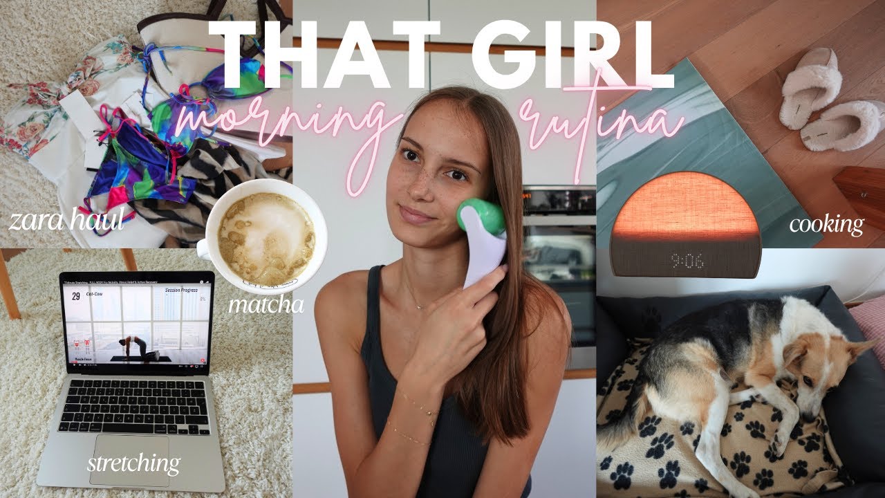 THAT GIRL morning rutina🧸🛁 matcha, zajtrk, selfcare+zara haul