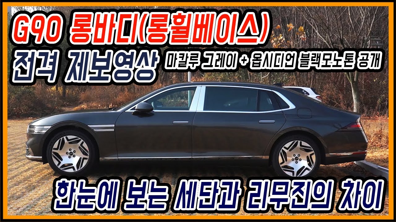 G90 롱바디 롱휠베이스 전격 제보영상, 한눈에 보는 세단과 리무진의 차이  feat.마칼루그레이&옵시디언 블랙모노톤