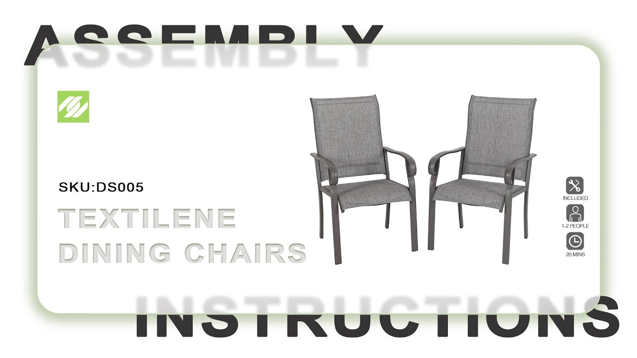 Nuu Garden&reg; DS005 Outdoor Textilene Dining Chairs | ASSEMBLY INSTRUCTIONS
