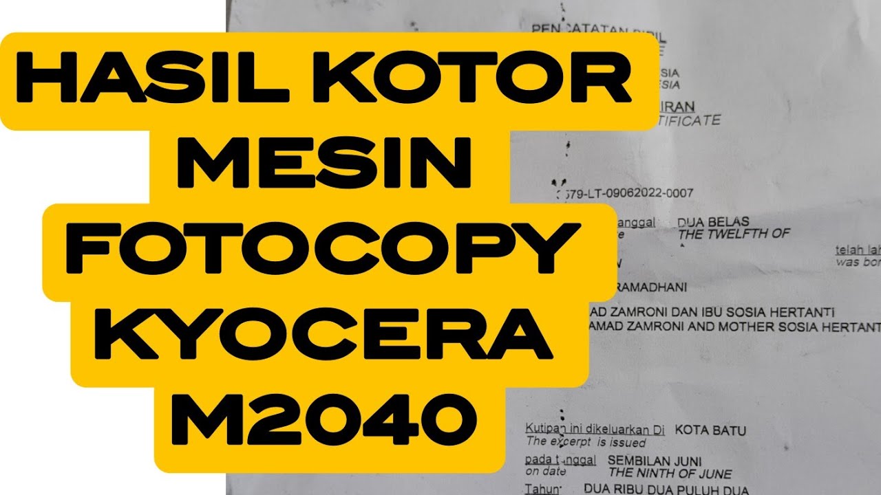 cara mengatasi hasil kotor mesin fotocopy Kyocera m2040