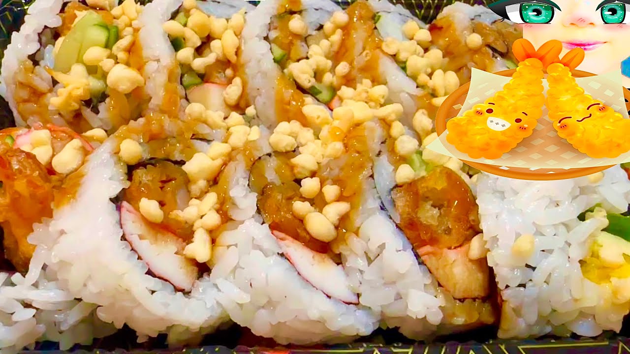 ASMR Eating Shrimp tempura roll mukbang [ Jennie asmr ]