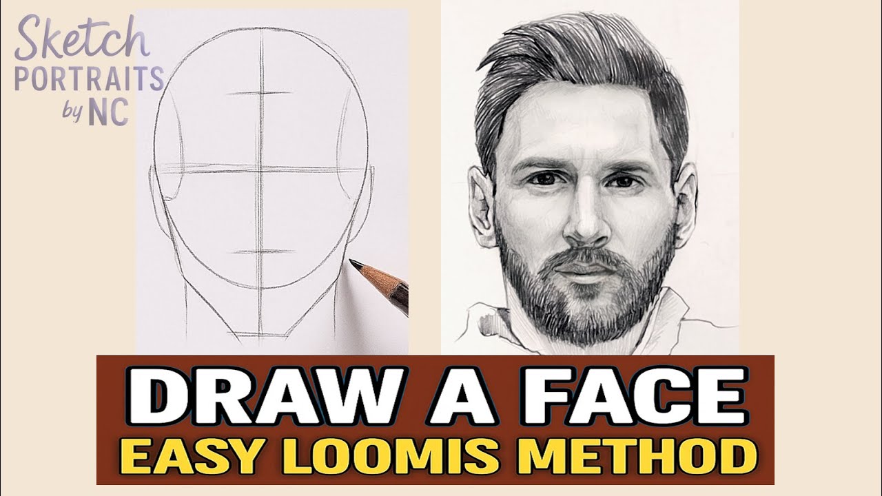 Easy Portrait Drawing for Beginners _Learn the Loomis Head Metho