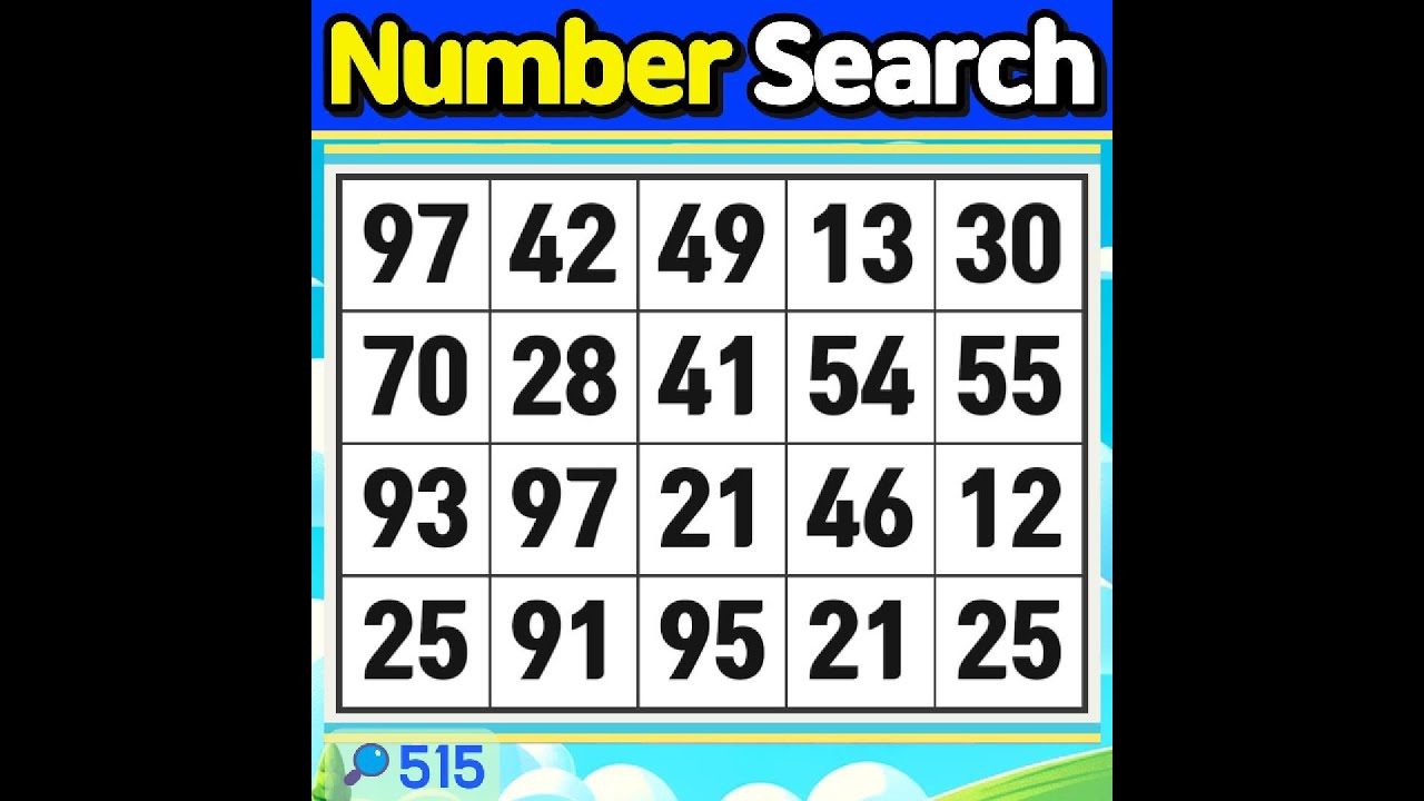 Number Search #515 Brain health today as well! Don’t miss it.【Match | brain game | puzzle 】