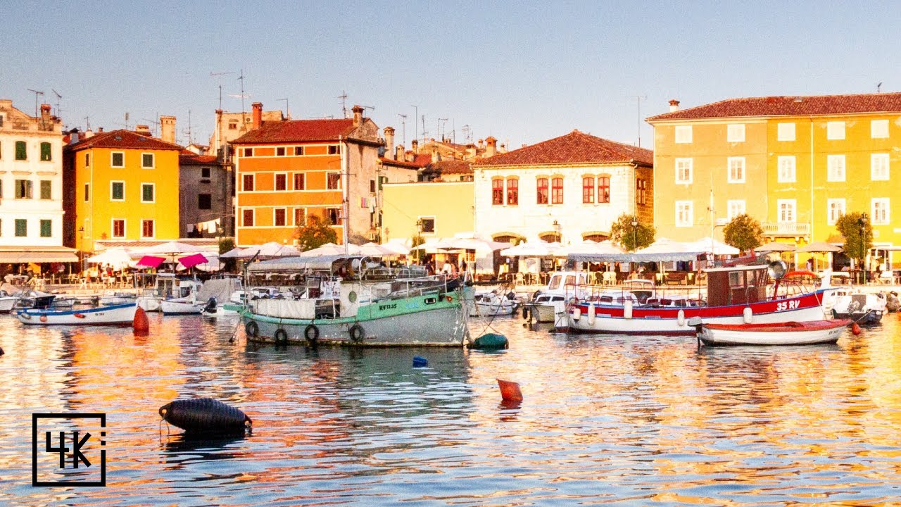 ⁴ᴷ Walking Tour in Rovinj Old Town, Croatia (City Sounds) 4K | July, 2020