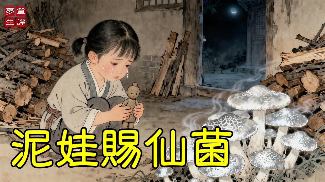 小孤女被刻薄舅母趕到柴房，手裏握著自己捏的泥娃娃哭泣，誰料半夜泥娃托夢：把我埋後院，明日給你一場富貴！她照做，柴堆旁竟層層疊疊生出潔白如銀的珍稀菌菇，異香撲鼻！#故事#民間傳說#奇遇#報恩#原創故事
