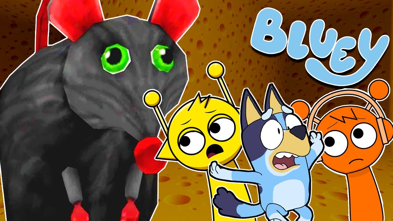 BLUEY y los SPRUNKI ESCAPAN del LABERINTO de QUESO | Las Aventuras de BLUEY en ROBLOX!