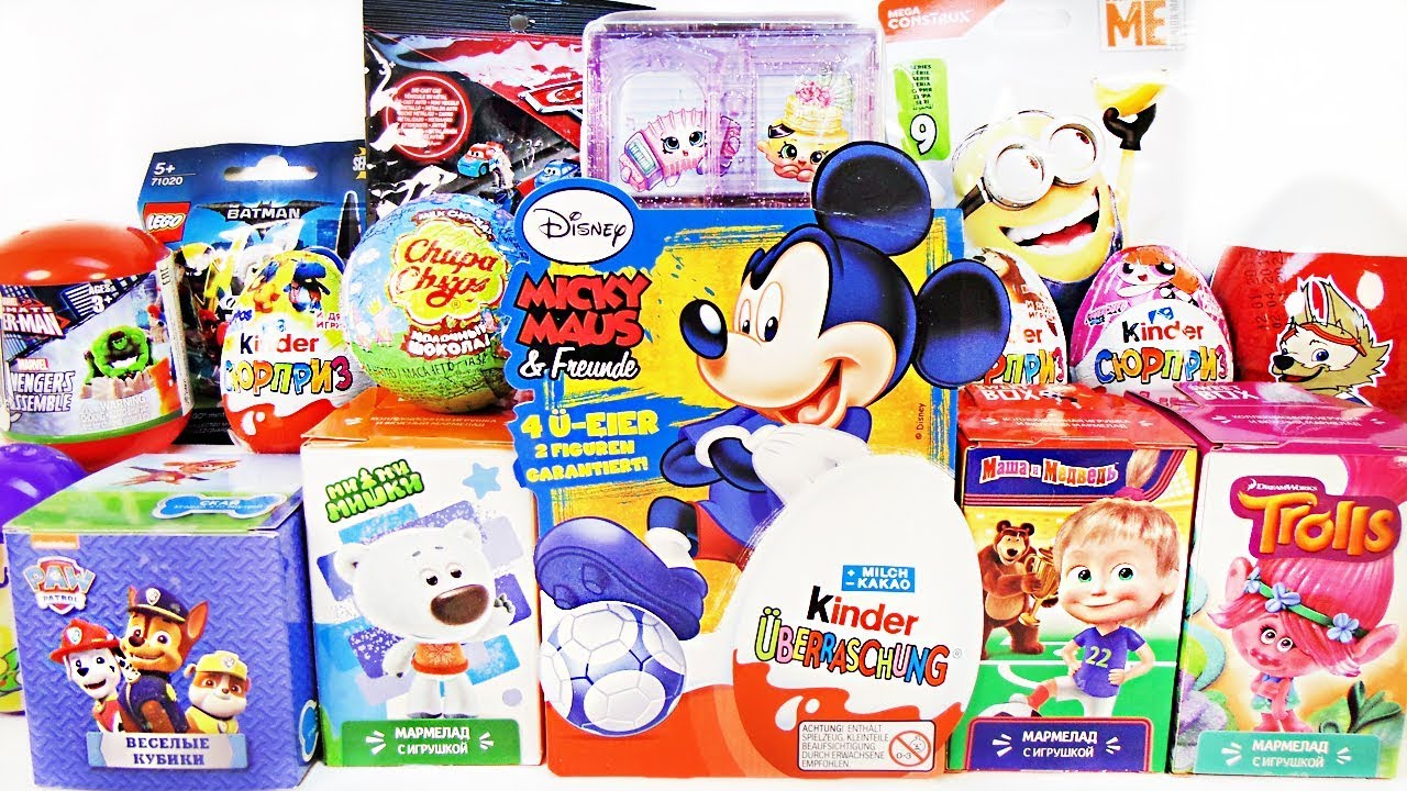 20 Киндер Сюрпризов, Unboxing Kinder Surprise ТАЧКИ 3,Ми-ми-мишки,Дисней,ПОНИ,Paw Patrol,LEGO,Marvel