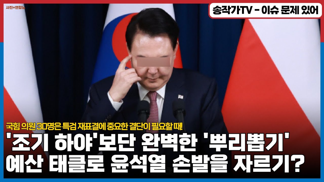 '조기 하야'보단 완벽한 특검으로 뿌리까지 뽑는 게 중요! /윤건희 폭정은 예산 태클로 홀딩! 국힘 중진 의원 30명은 특검 재표결에 중요한 결단을 할 수 밖에 없다!