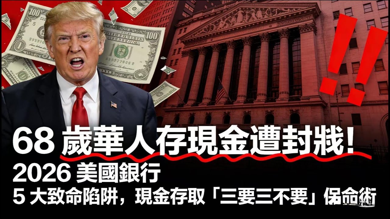 68 歲華人存現金遭封戶！2026 美國銀行 5 大致命陷阱，現金存取「三要三不要」保命術