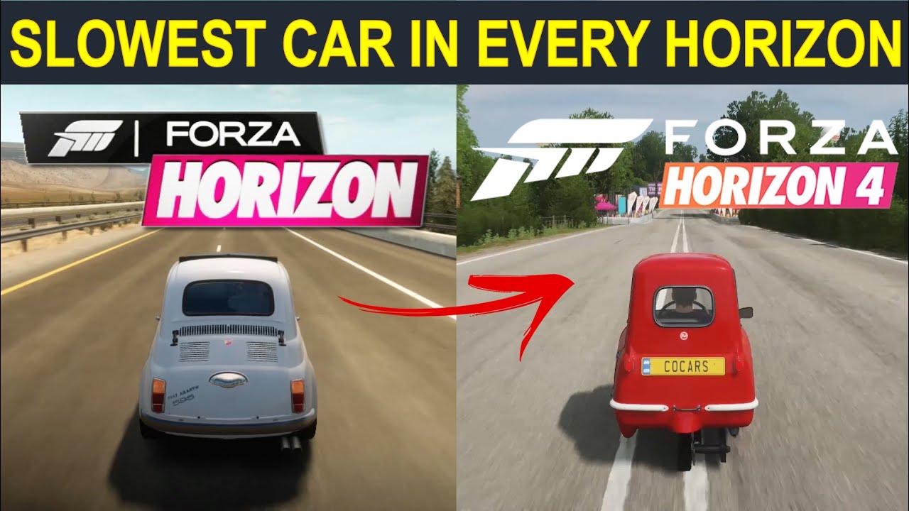 SLOWEST Car In EVERY Forza Horizon 1,2,3,4 l Evolution of Slowest Car Top Speed in Forza Horizon 1-4