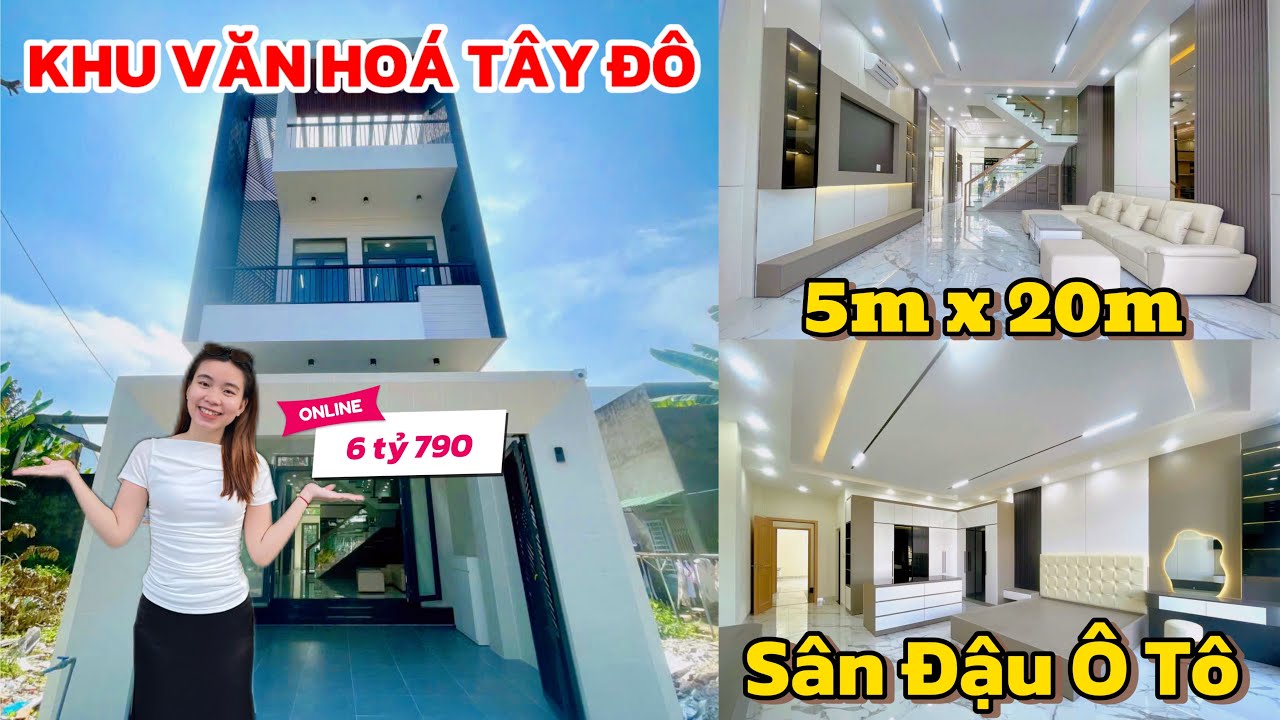 Bán Nhà Cần Thơ - Nhà Mới Có Sân Đậu Ô Tô, có công viên khu Văn Hoá Tây Đô - Nhà Đẹp Cần Thơ