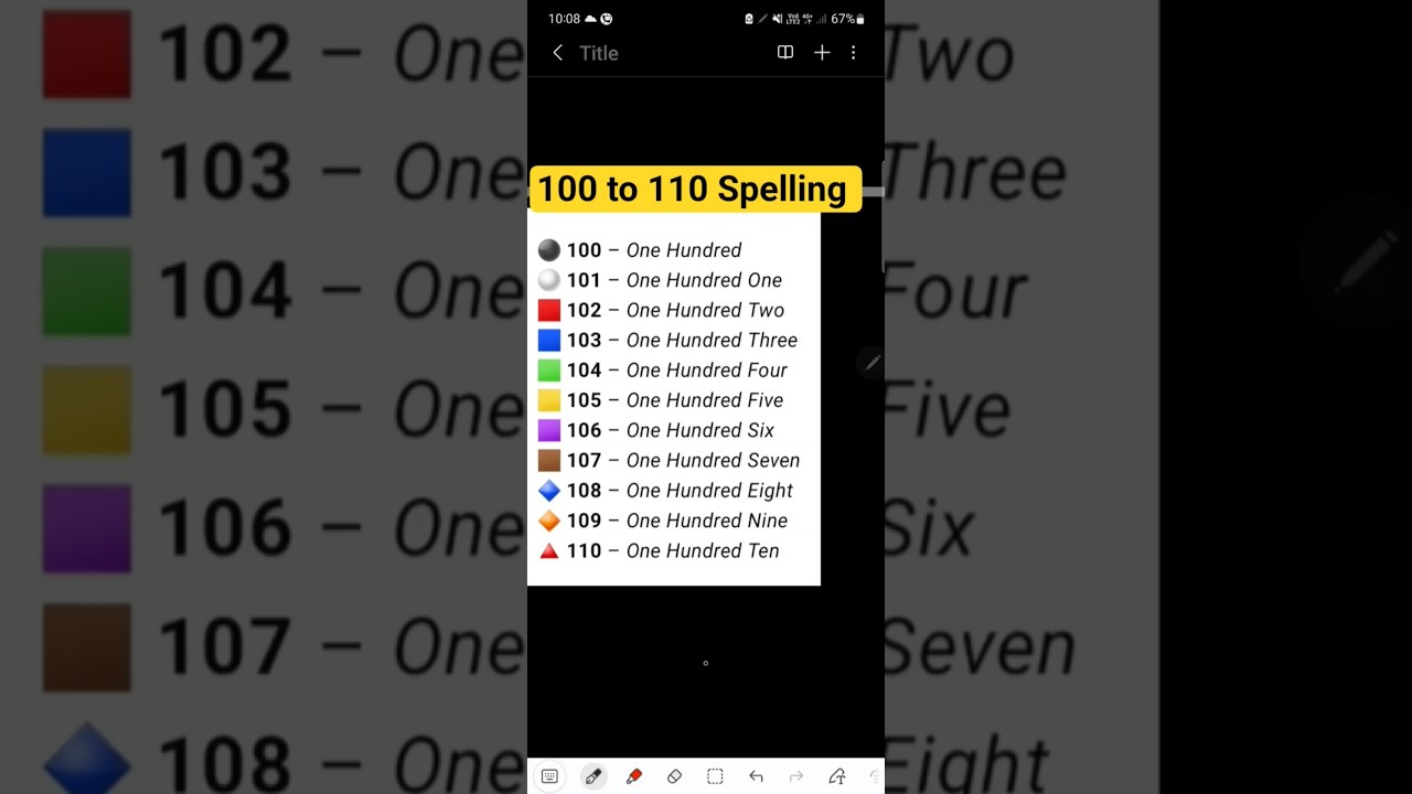 100 to 110 Number Names/Spelling  | Spelling with Colors & Shapes | Fun Learning for Kids