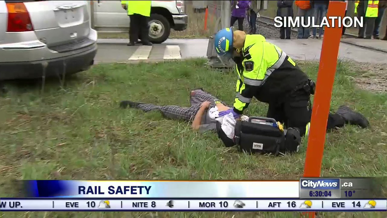 Video: Metrolinx simulates crash between car and train to raise rail safety awareness