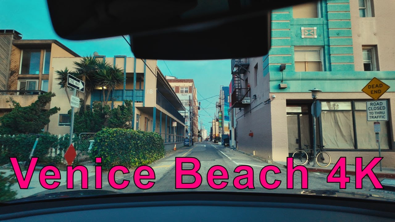 Relaxing Drive in Venice Beach, Venice Canals, Marina Penisula, Santa Monica, California ASMR 4K