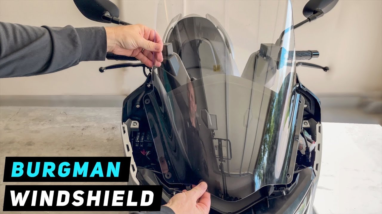 Suzuki Burgman 400 - Снятие/установка лобового стекла - 2017+ | Скутер Митча
