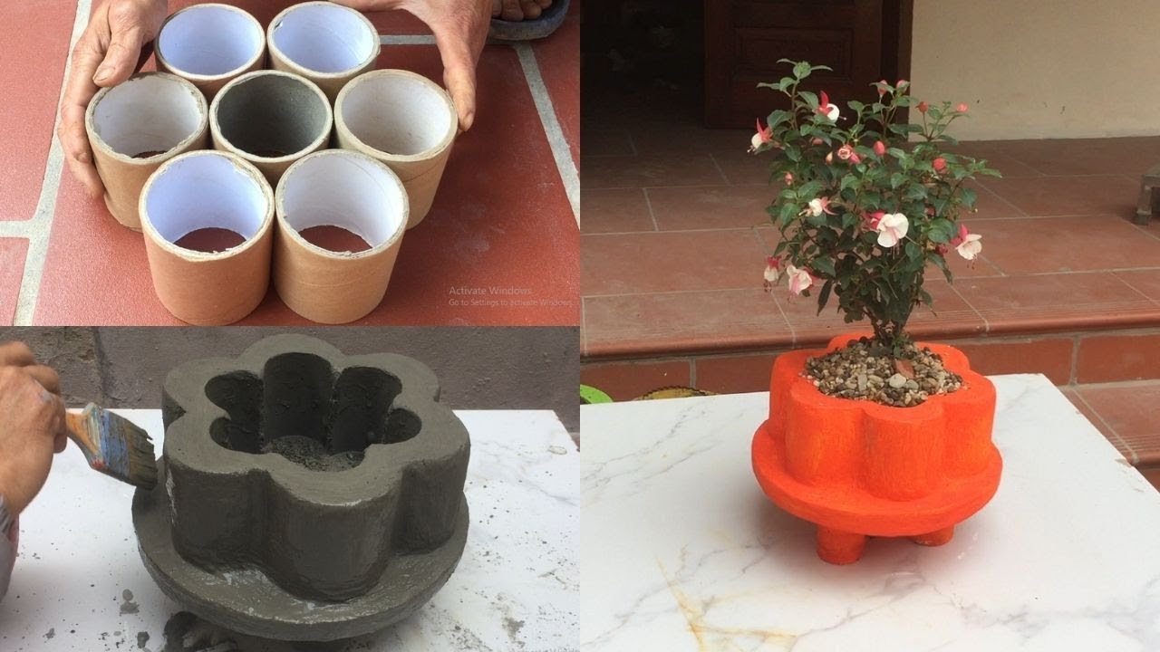 The simplest way to cast a cement pot from a toilet paper roll