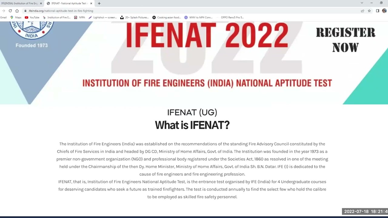 Institution Of Fire Engineers (India) National Aptitude Test 2022