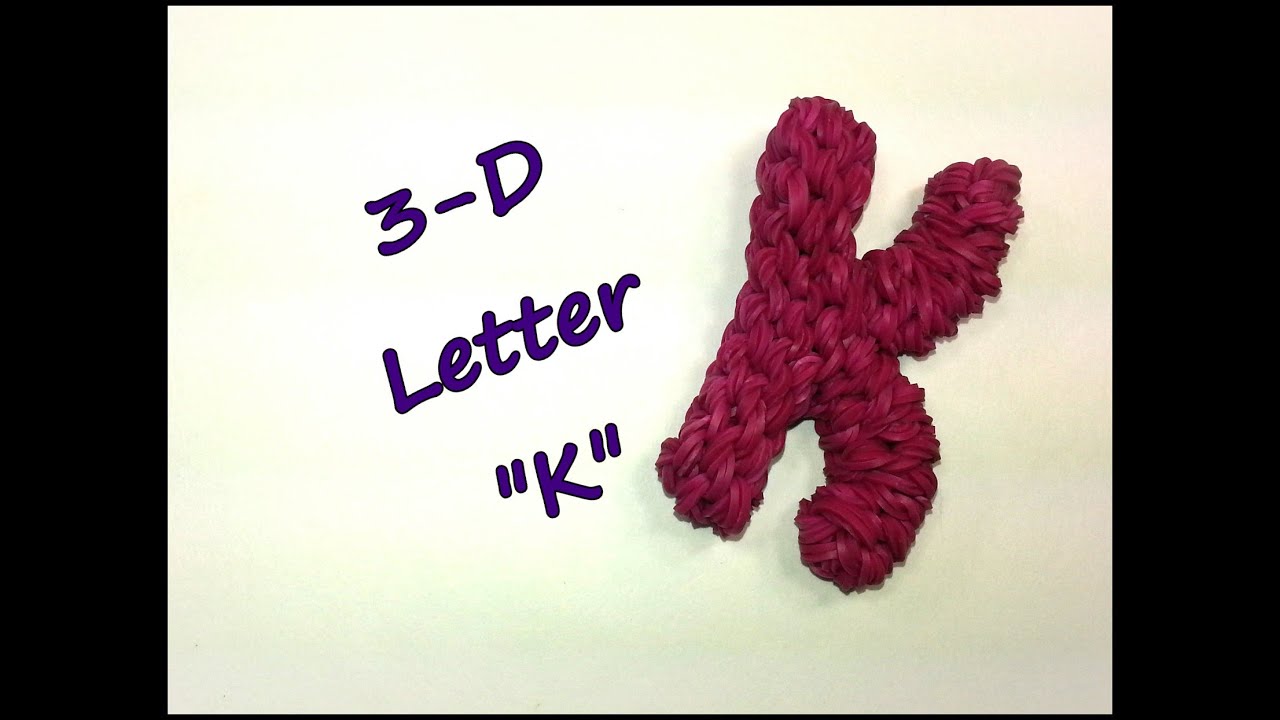 3-D Letter "K" Tutorial by feelinspiffy (Rainbow Loom)