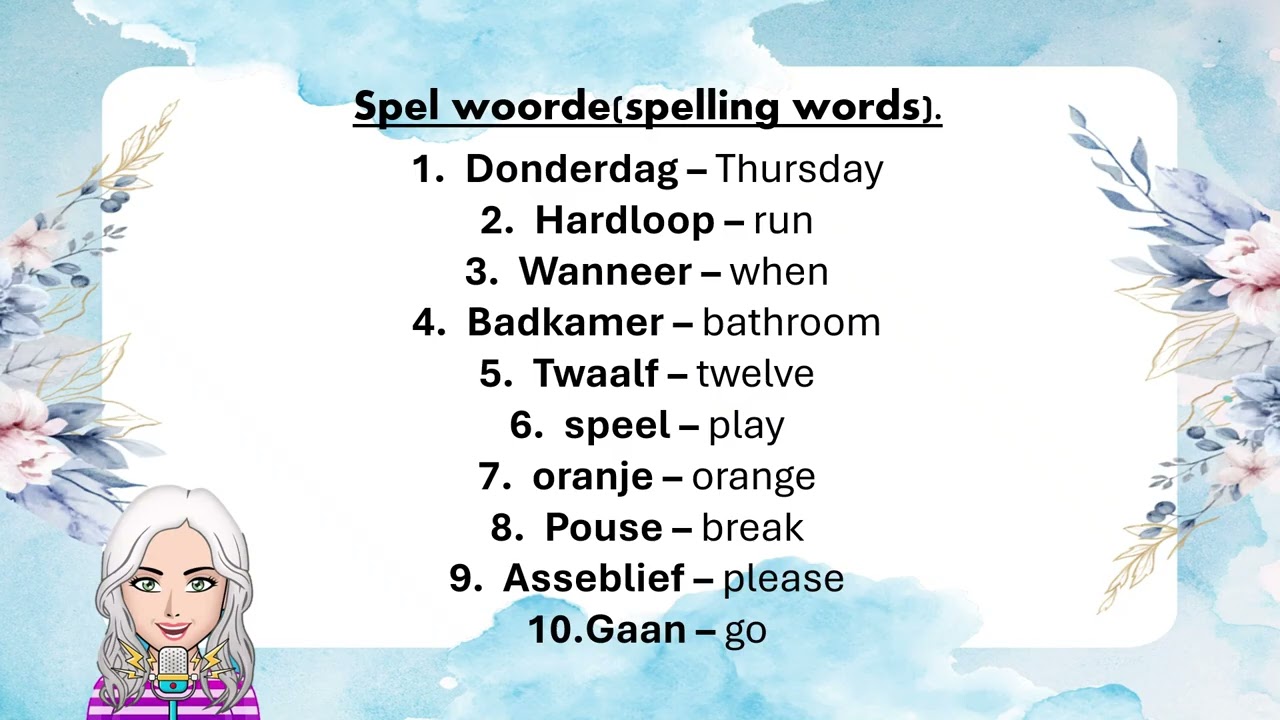 Gr 3 Afrikaanse woorde Kwartaal 1   spelwoorde