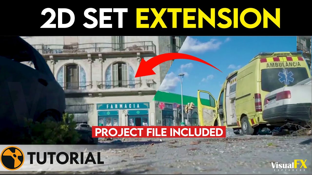 Nuke Compositing Tutorials | 2D Set Extension | VFX