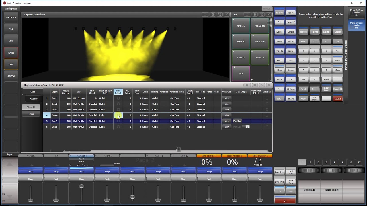 Tutoriel Avolites 17 : Options  des Chases & Cuelists