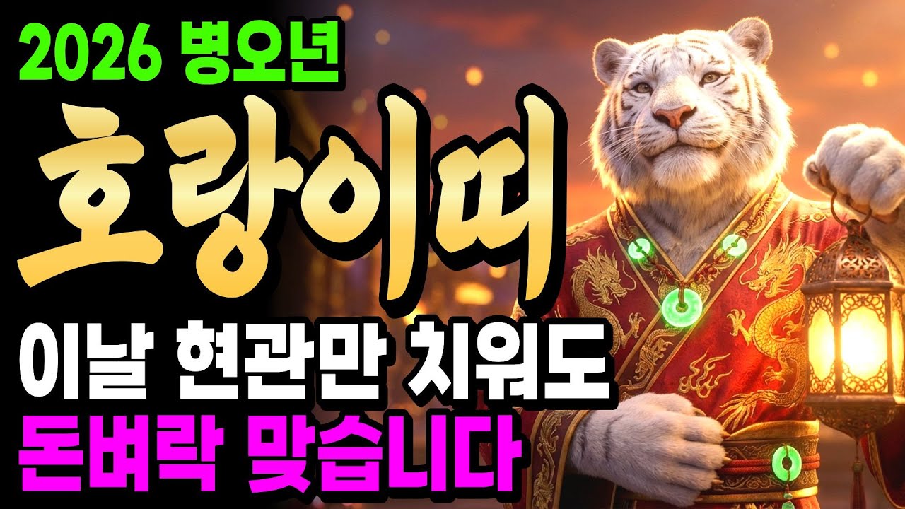 2026년 호랑이띠, 남 좋은 일은 끝났습니다. 이제 당신이 다 가질 차례!