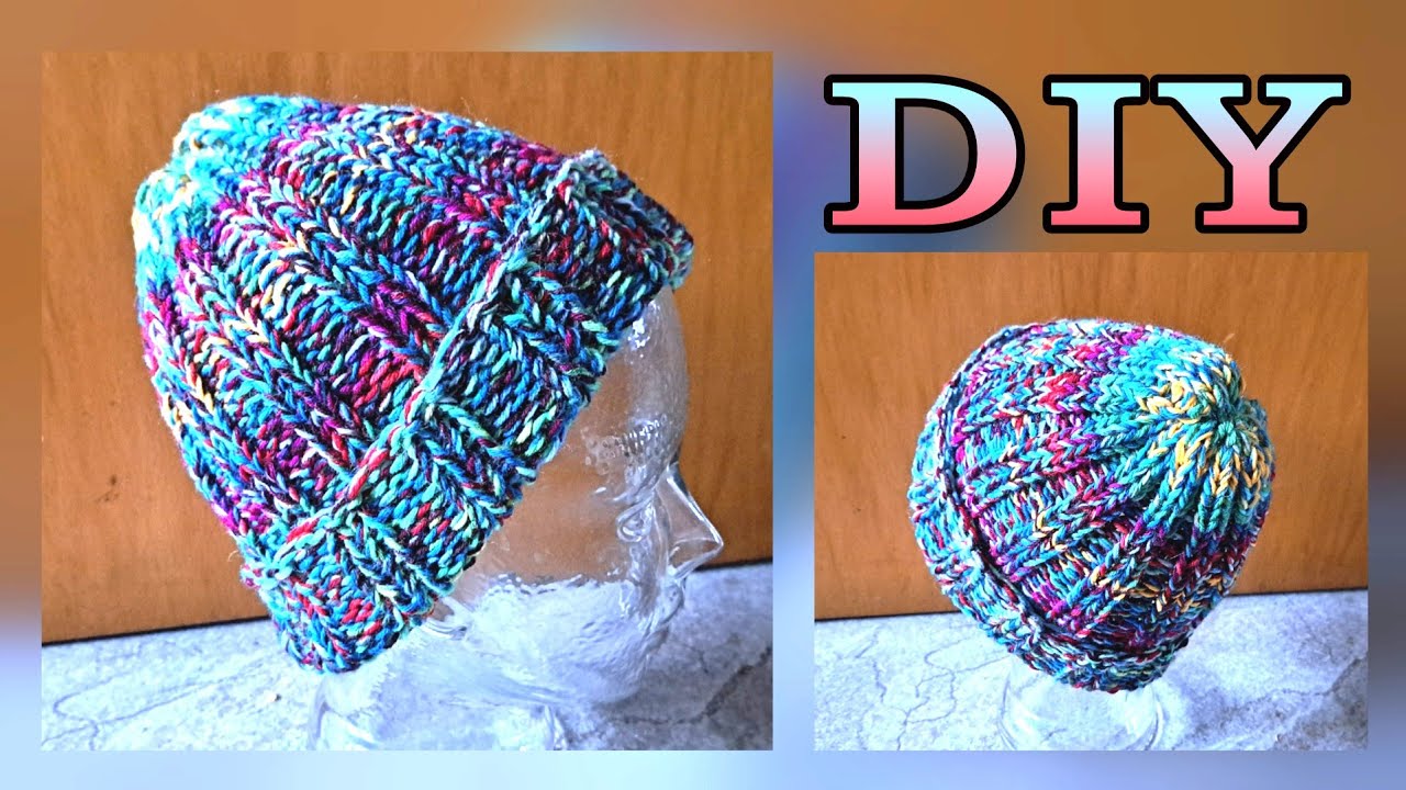 Kindermütze aus Sockenwollresten stricken • Viele Jahre tragbar • Ohne Zu / Abnahmen • DIY  