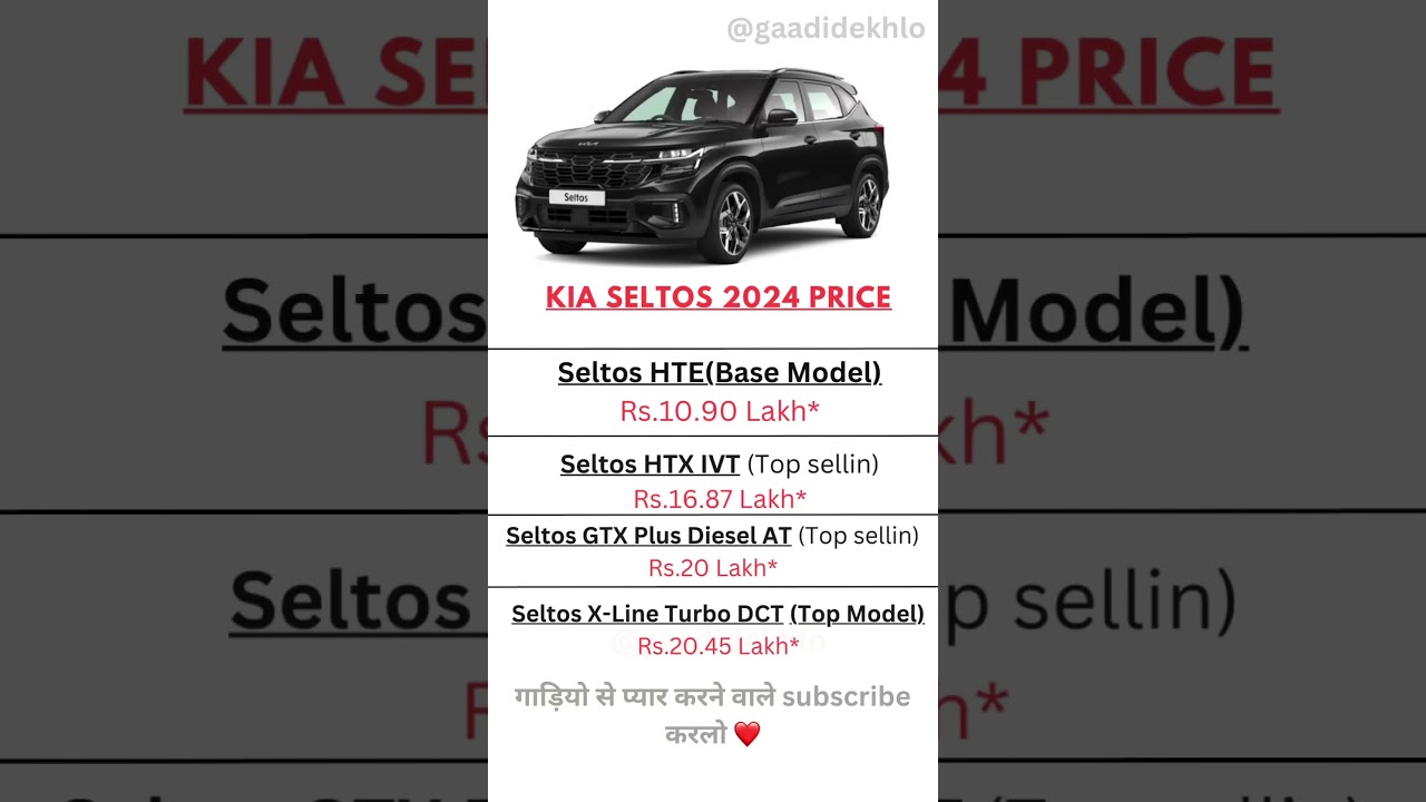 Kia seltos 2024 price
