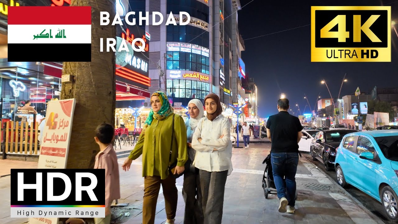 🇮🇶Iraq 4k walk - Baghdad 4K Night Walking Tour｜4K 60fps