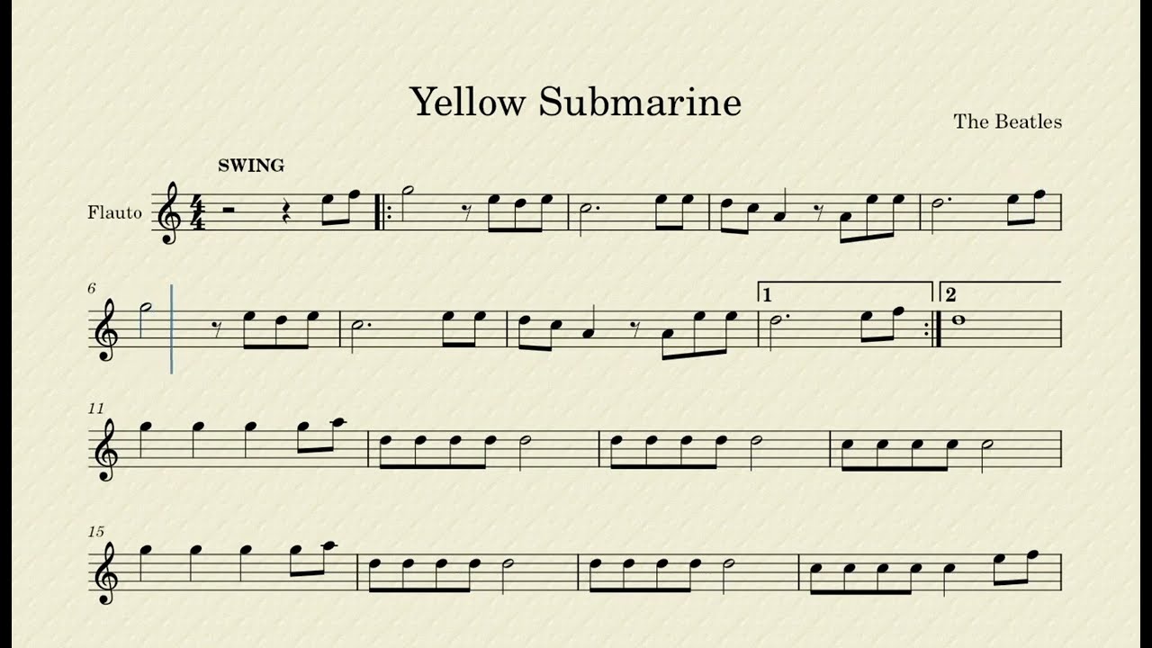 Yellow Submarine - Slow Version (Score)