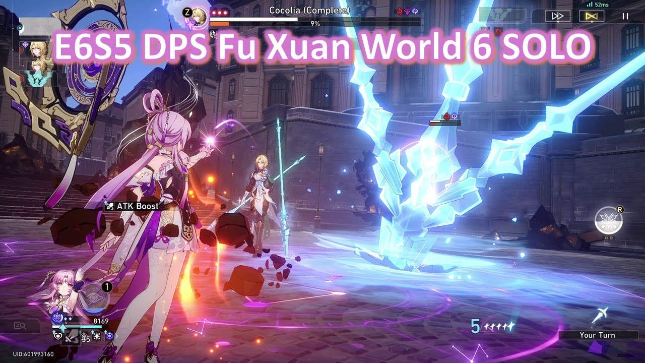 E6S5 DPS Fu Xuan AUTO SOLO Simulated Universe World 6 | Hunt [Honkai Star Rail]