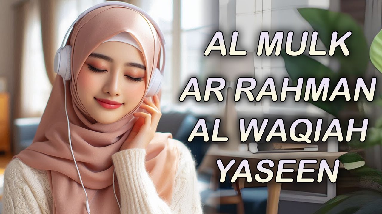 Voix paisible Sourate Al Mulk Al Waqiah Ar Rahman Yasin - Récitation Relaxante du Coran Pour Dormir