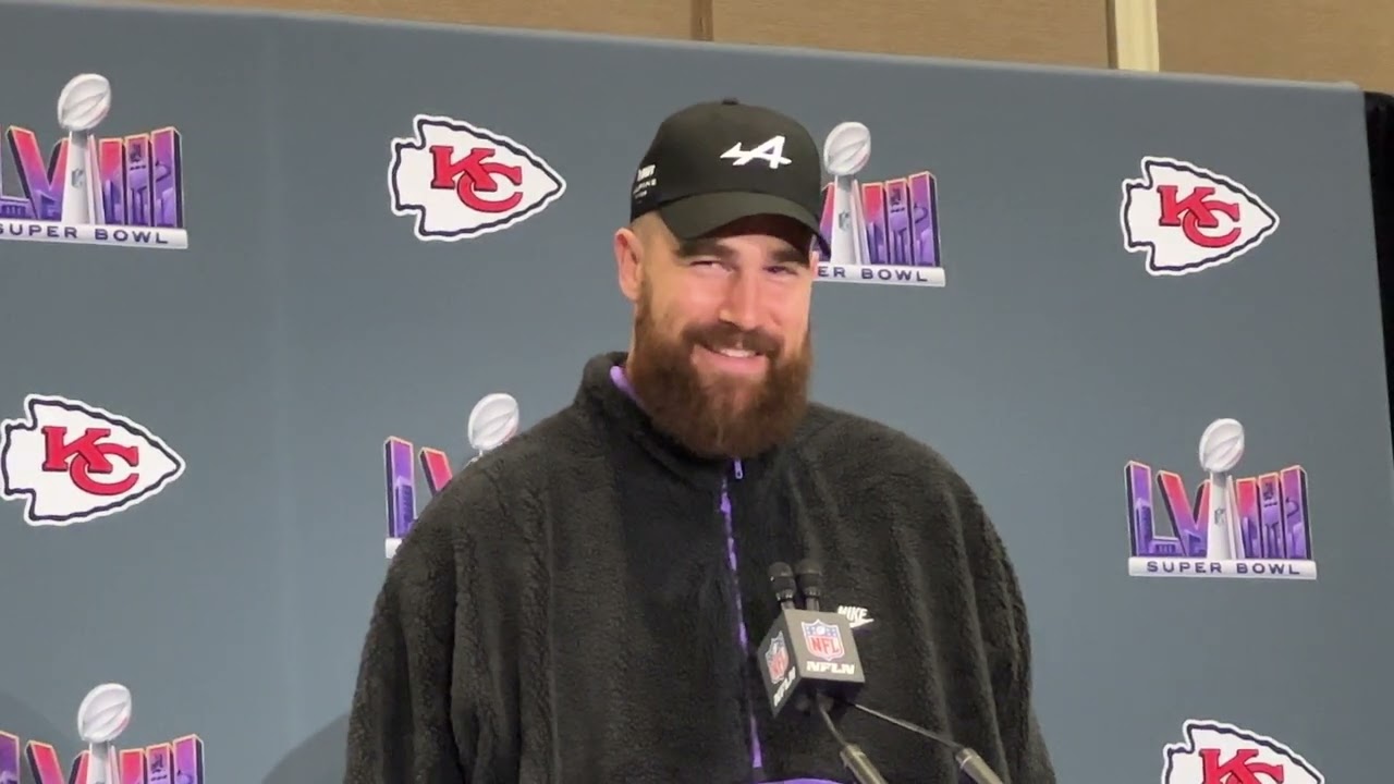 Chiefs TE Travis Kelce Super Bowl Press Conference Feb. 8