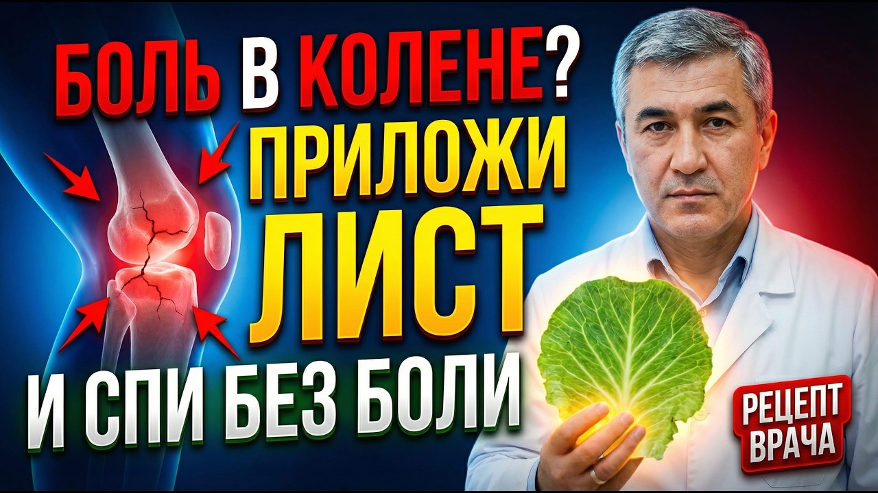 БОЛЬ В КОЛЕНЯХ УЙДЕТ МГНОВЕННО! Приложите этот лист на ночь