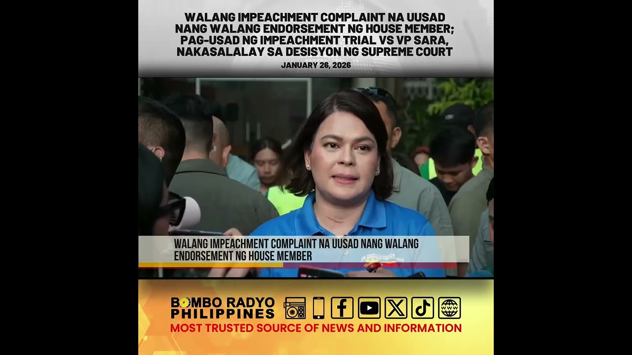 Walang impeachment complaint na uusad nang walang endorsement ng House member | Bombo Radyo