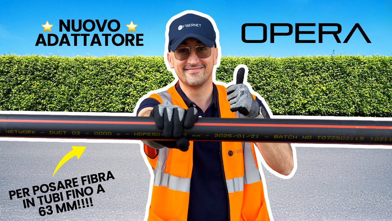 Come installare FIBRA OTTICA in tubazione da 25 a 63mm con SOFFIACAVO OPERA - NUOVO ADATTATORE✅👌🏻