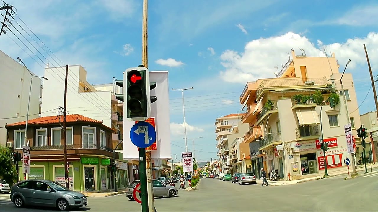 Route by car in Greece, from Volos to Velestino (Magnesia)