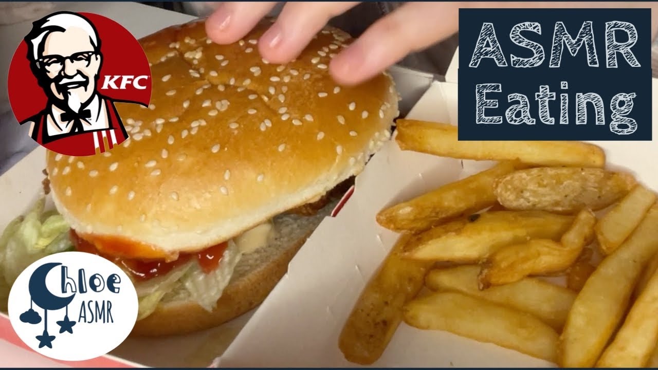 Eating ASMR - KFC Fillet Burger & Fries Meal | ChloeASMR